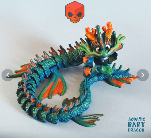 3D Articulated Chinese Dragon — Print-in-Place Flexi Toy | STL Files