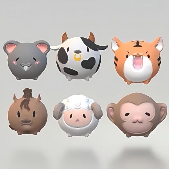 Chinese Zodiac 3D Print Collection — 12 Articulated Animals | Full Set STL