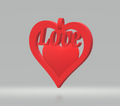 Heart Pendant — 3D Printable Chinese Love Amulet | Necklace / Keychain STL