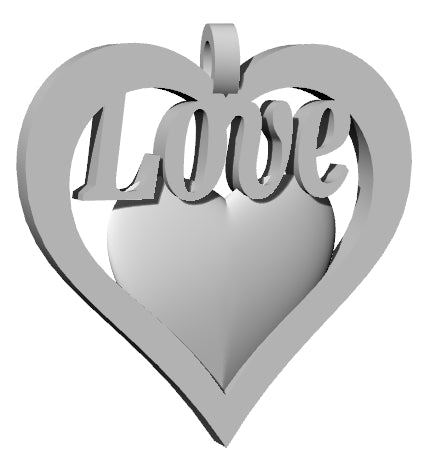 Heart Pendant — 3D Printable Chinese Love Amulet | Necklace / Keychain STL