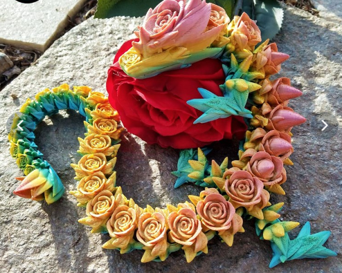 Rose Dragon 3D Print | Articulated Floral Flexi Toy