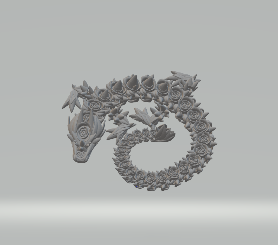 Rose Dragon 3D Print | Articulated Floral Flexi Toy
