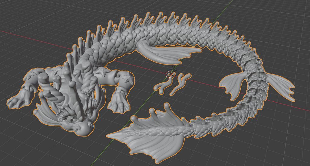 3D Articulated Chinese Dragon — Print-in-Place Flexi Toy | STL Files